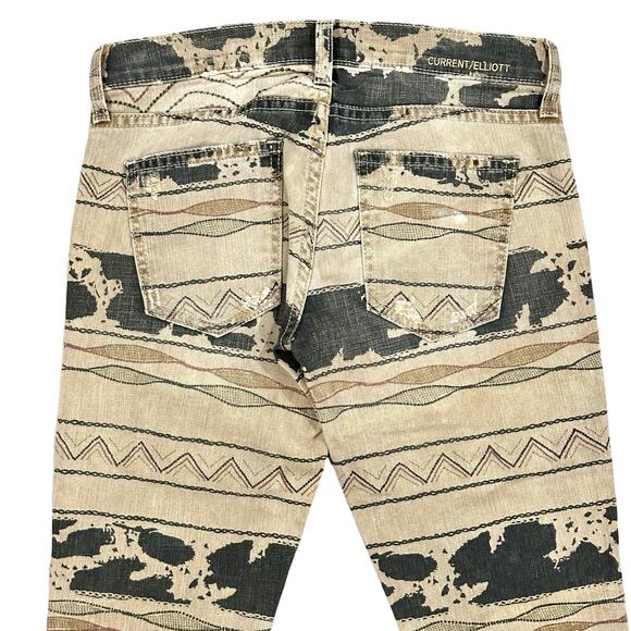 Current/Elliott The Ankle Skinny Vintage Tribal Destroy Jeans Size 24 NWT $218 - Picture 7 of 13